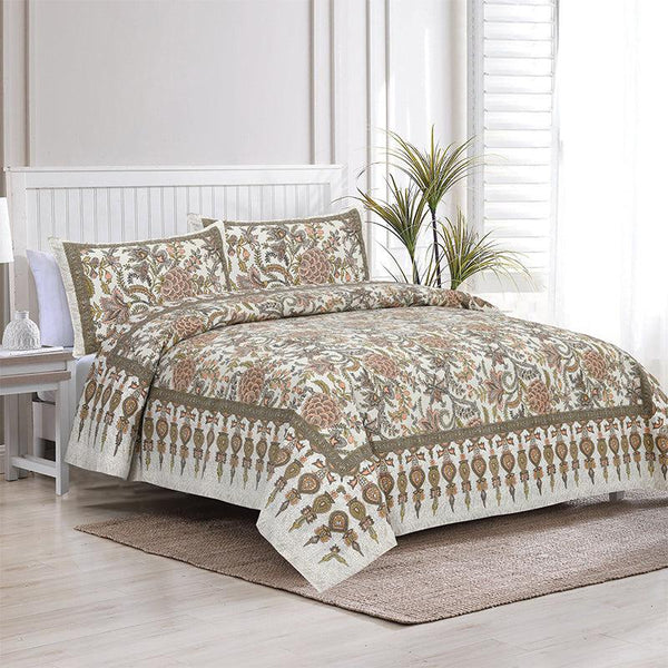 Buy Dupiyaa Printed Bedsheet - White Bedsheets from Vaaree