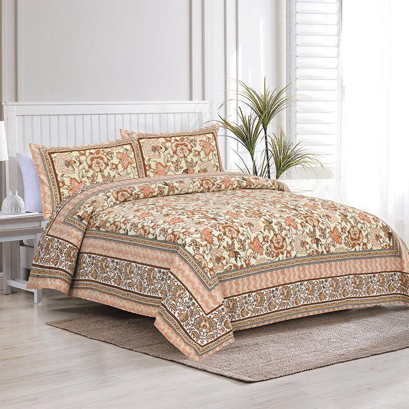 Buy Yukta Printed Bedsheet - Orange Bedsheets from Vaaree