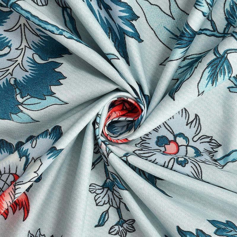 Buy Poppy Floral Bedsheet - White & Blue Bedsheets from Vaaree