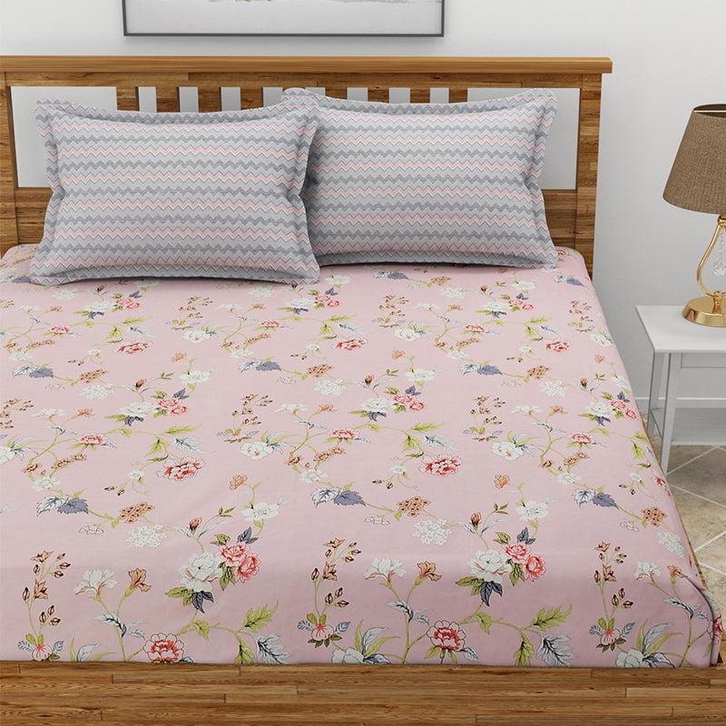 Buy Cicely Floral Bedsheet - Pink Bedsheets from Vaaree