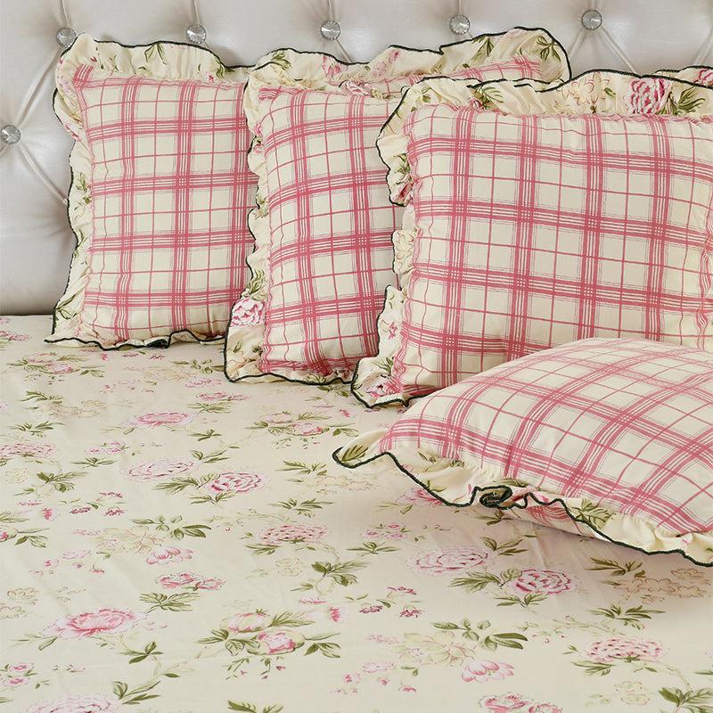 Buy Viaro Frilled Floral Bedding Set - Five Piece Set Bedding Set from Vaaree