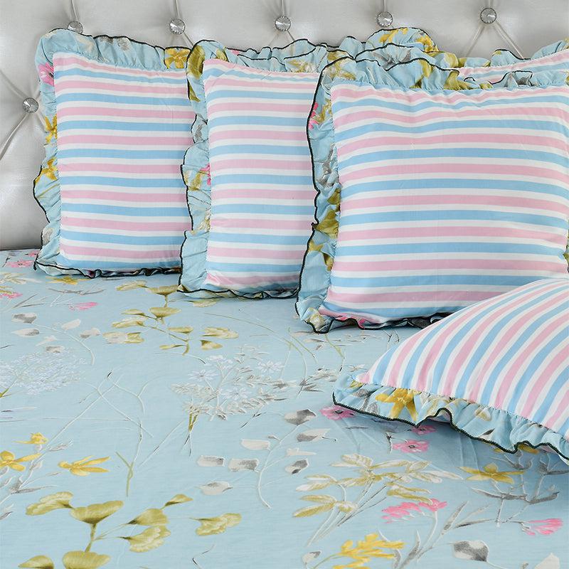 Buy Estofa Frilled Floral Bedding Set - Five Piece Set Bedding Set from Vaaree