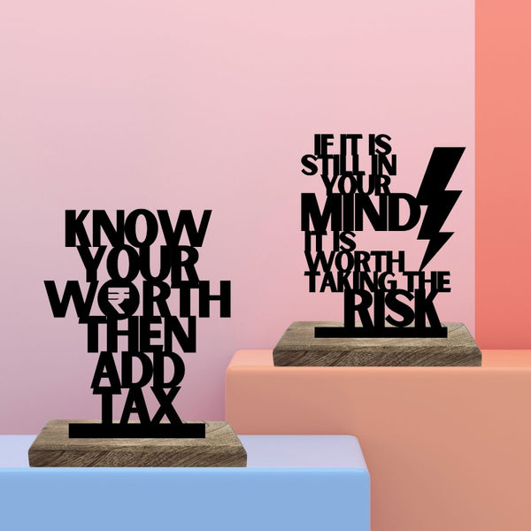 Valued Ventures Typography Showpiece - Set Of Two