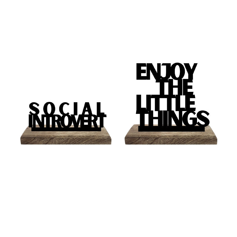 Buy Introvert's Delight Typography Showpiece - Set Of Two Showpiece from Vaaree