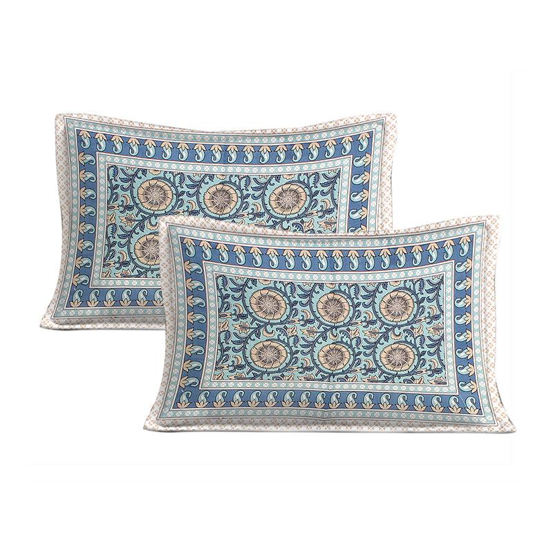 Buy Tiana Ethnic Bedsheet - Blue Bedsheets from Vaaree