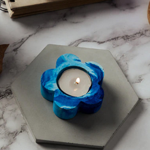 Buy Blue Fluer Candle Holder Candle Holders from Vaaree