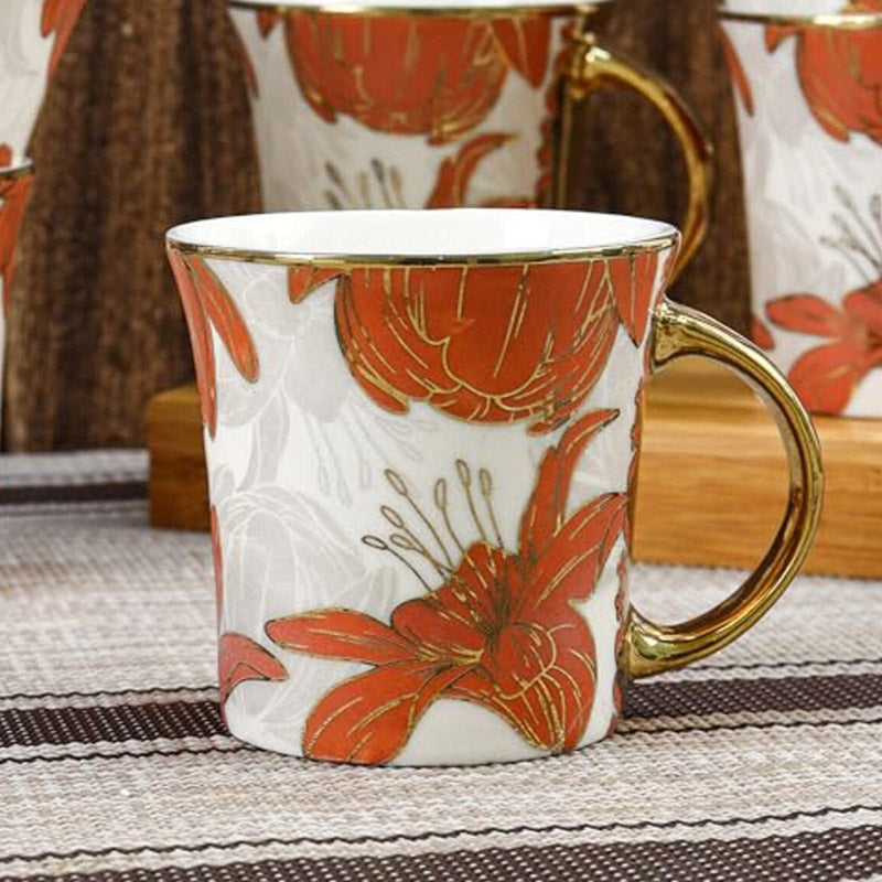 Mug & Tea Cup - Niha Ceramic Cup (180 ML) - Set Of Six