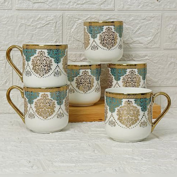 Mug & Tea Cup - Aena Ceramic Cup (180 ML) - Set Of Six