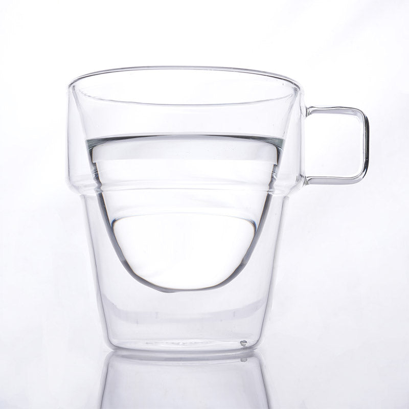 Mug & Tea Cup - Morsa Double Wall Glass Cup (235 ML) - Set Of Six