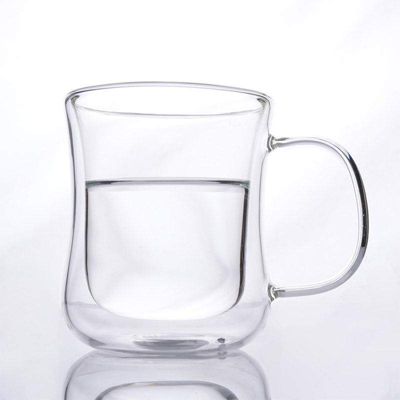 Mug & Tea Cup - Lokni Double Wall Glass Cup (240 ML) - Set Of Four