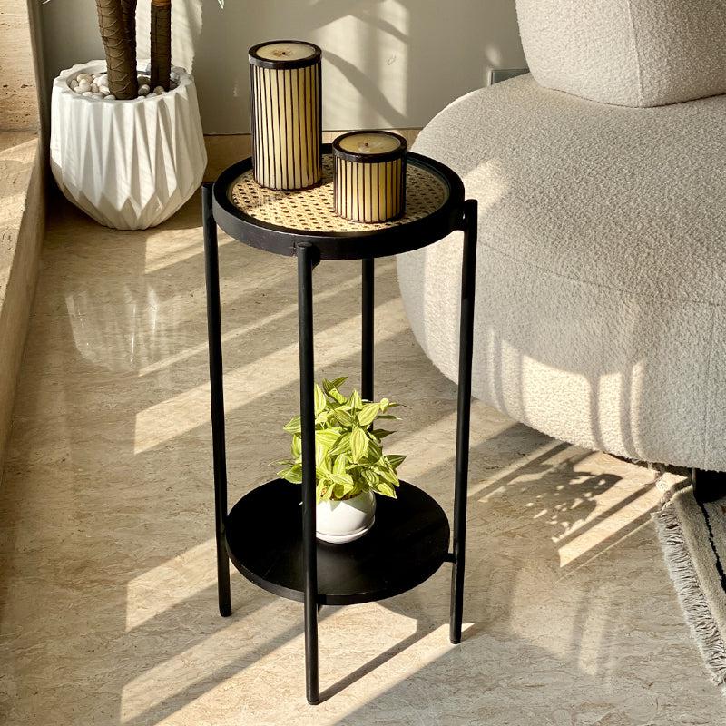 Buy Nameta Rattan 2-Tier Accent Table Side & Bedside Tables from Vaaree