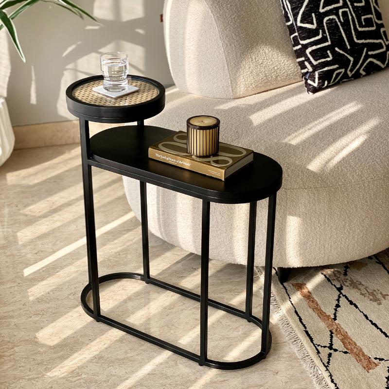 Buy Majo Rattan 2-Tier Accent Table Side & Bedside Tables from Vaaree