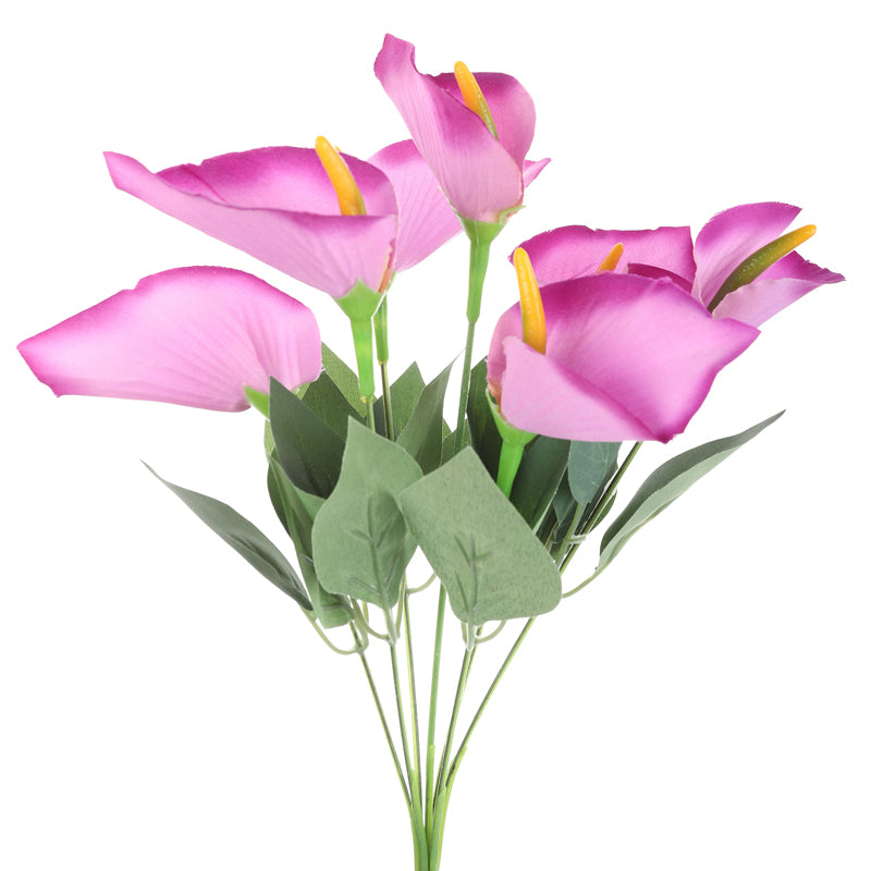 Buy Faux Anthurium Lily Flower Plant - Set Of Two Artificial Flowers from Vaaree