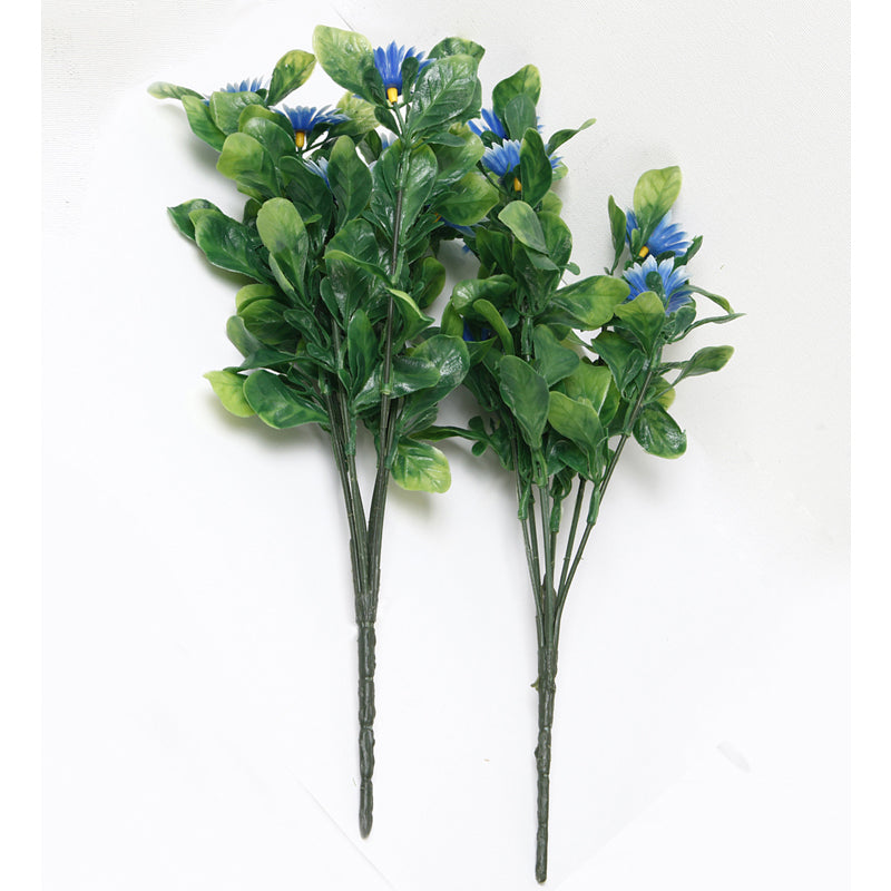 Buy Faux Blue Daisy Bunch - Set Of Two Artificial Flowers from Vaaree