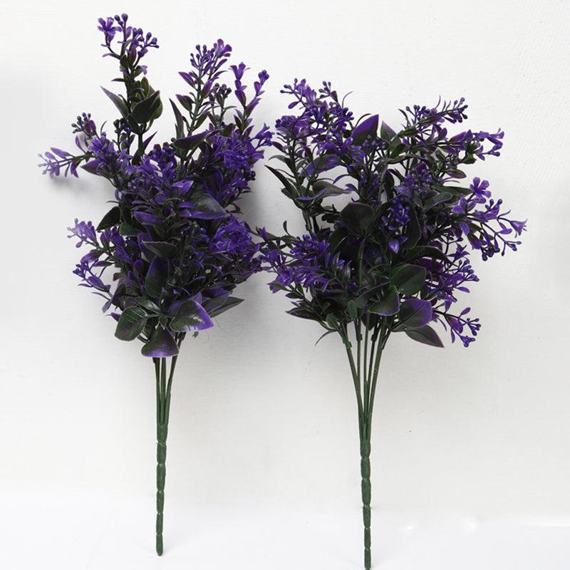 Buy Faux Purple Lavender Leaf Bunch - Set Of Two Artificial Flowers from Vaaree