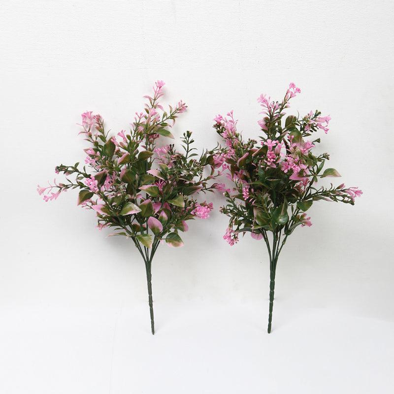 Buy Faux Pink Lavender Leaf Bunch - Set Of Two Artificial Flowers from Vaaree