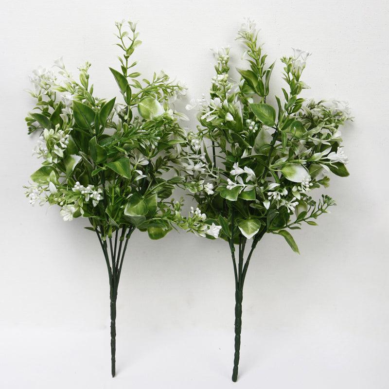 Buy Faux White Lavender Leaf Bunch - Set Of Two Artificial Flowers from Vaaree