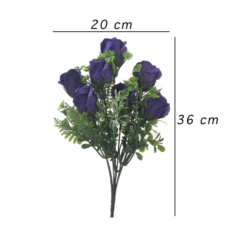 Buy Faux Violet Rose Bunch - Set Of Two Artificial Flowers from Vaaree