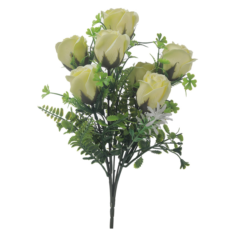 Buy Faux Yellow Rose Bunch - Set Of Two Artificial Flowers from Vaaree