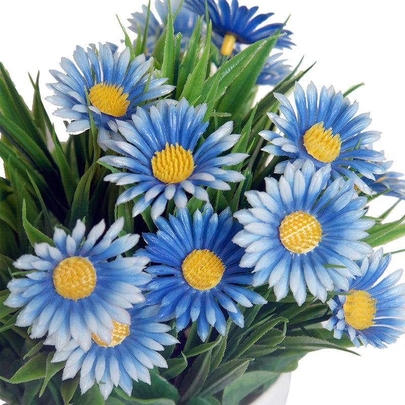 Buy Faux Blue Daisy Plant With Pot - Set Of Two Artificial Plants from Vaaree