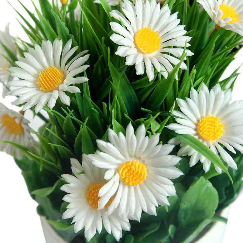 Buy Faux White Daisy Plant With Pot - Set Of Two Artificial Plants from Vaaree