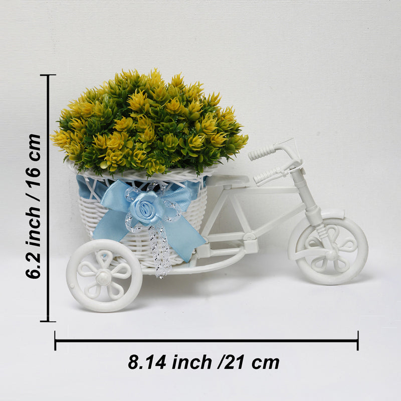 Artificial Plants - Faux Yellow Flower Plant On Mini Cycle Rikshaw