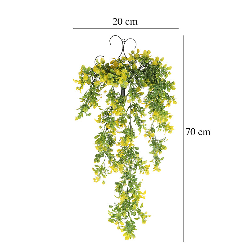 Artificial Plants - Faux Yellow Flower Vine With Metal Wall Stand