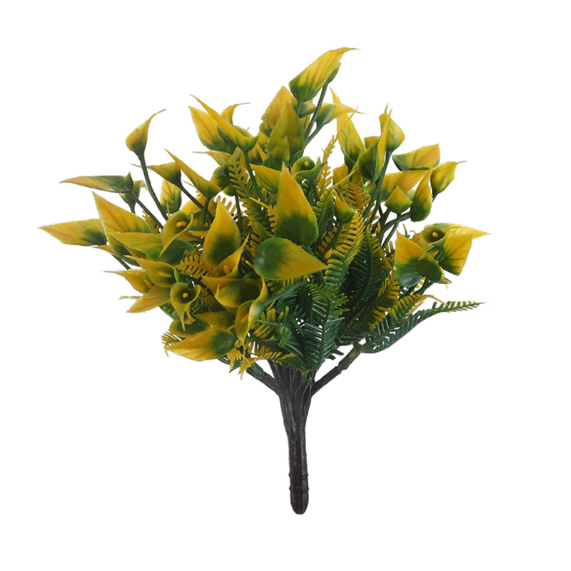 Artificial Plants - Faux Yellow Leaf Plant With Wall Hanging Pot