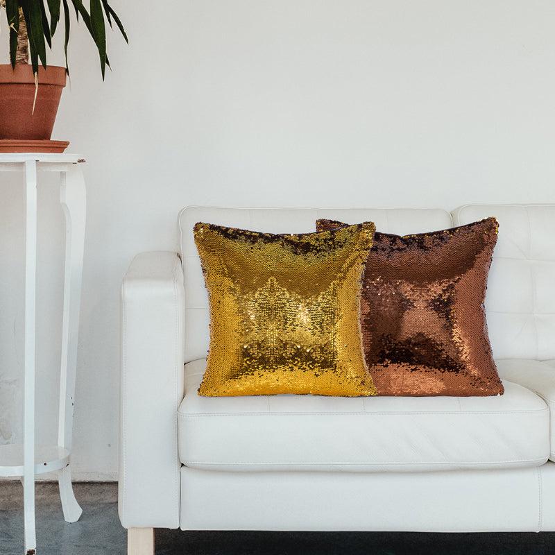 Buy Lisha Embellished Cushion Cover (Yellow & Brown) - Set Of Two Cushion Cover Sets from Vaaree