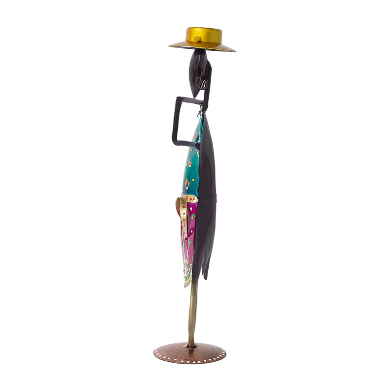 Buy Handpainted Folk Lady With Flute Showpiece Showpieces from Vaaree