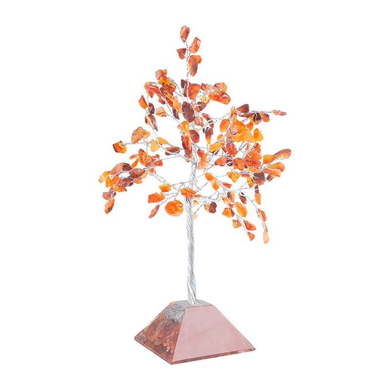 Buy Chi Flow Handcrafted Agate Stone Tree Showpiece - Brown & Silver Showpieces from Vaaree