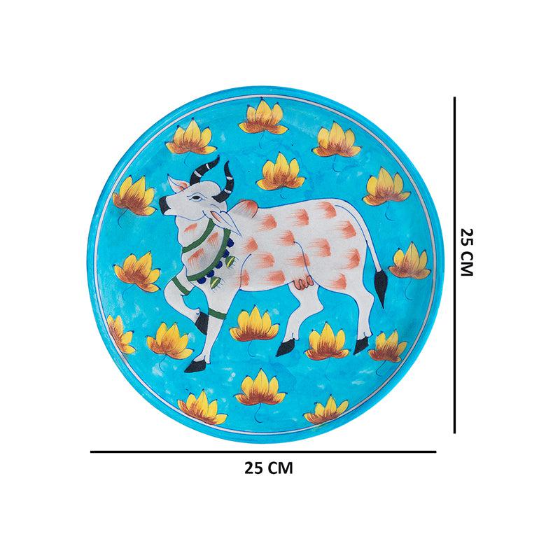 Wall Accents - Nandi Blue Handpainted Wall Plate