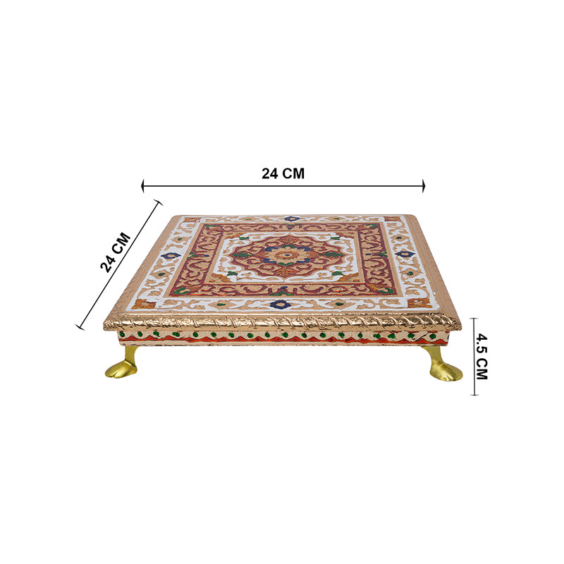 Buy Deva Handcrafted Meenakari Wooden Chowki Pooja Chowki from Vaaree