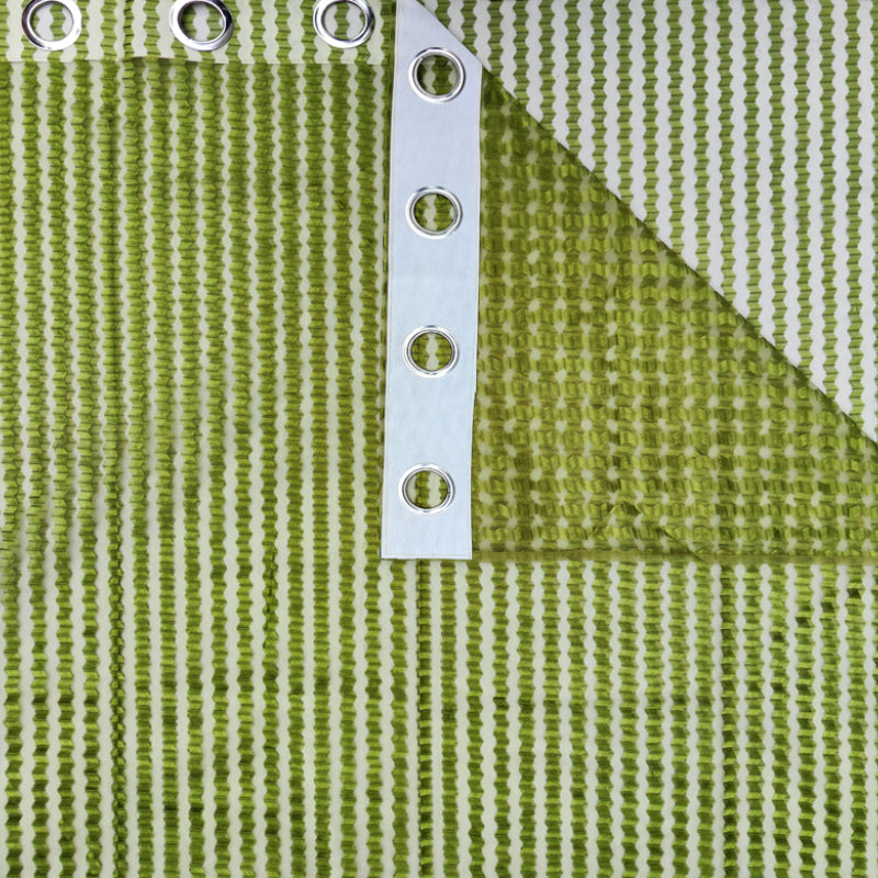 Curtains - Atla Net Stripe Sheer Curtain (Green) - Set Of Two