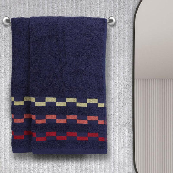 Buy Delpha Hand Towel (Navy Blue) - Set Of Two Hand & Face Towels from Vaaree