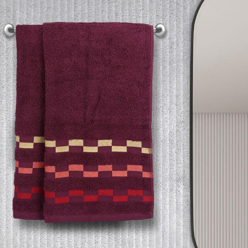 Buy Delpha Hand Towel (Wine) - Set Of Two Hand & Face Towels from Vaaree