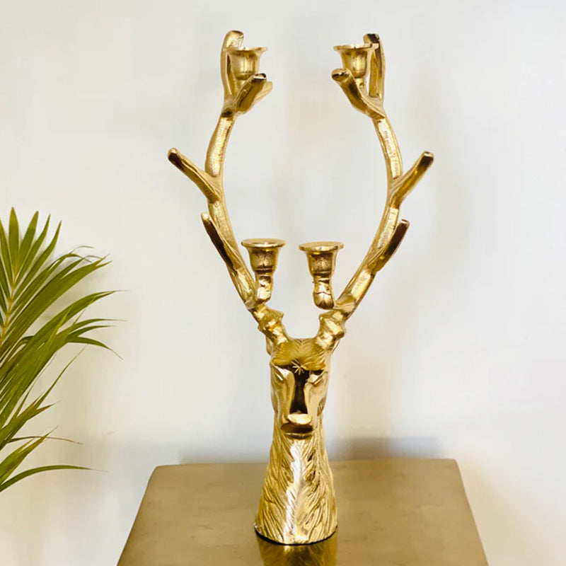 Buy Stag Supremacy Candle Holder - Gold Candle Holders from Vaaree