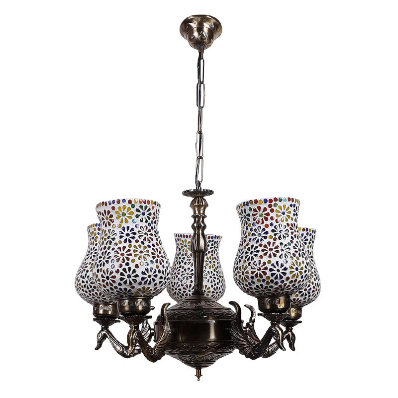 Ceiling Lamp - Ervo Mayoora Mosaic Golden Antique Chandelier