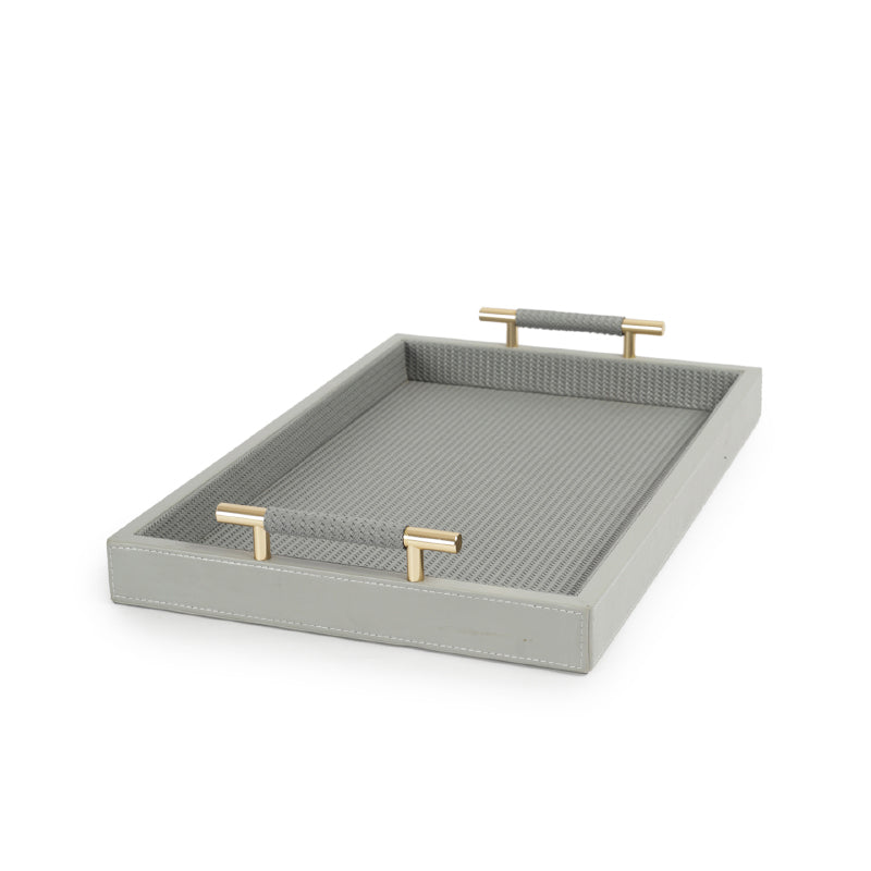 Buy Resho Vegan Leather Serving Tray - Grey Serving Tray from Vaaree