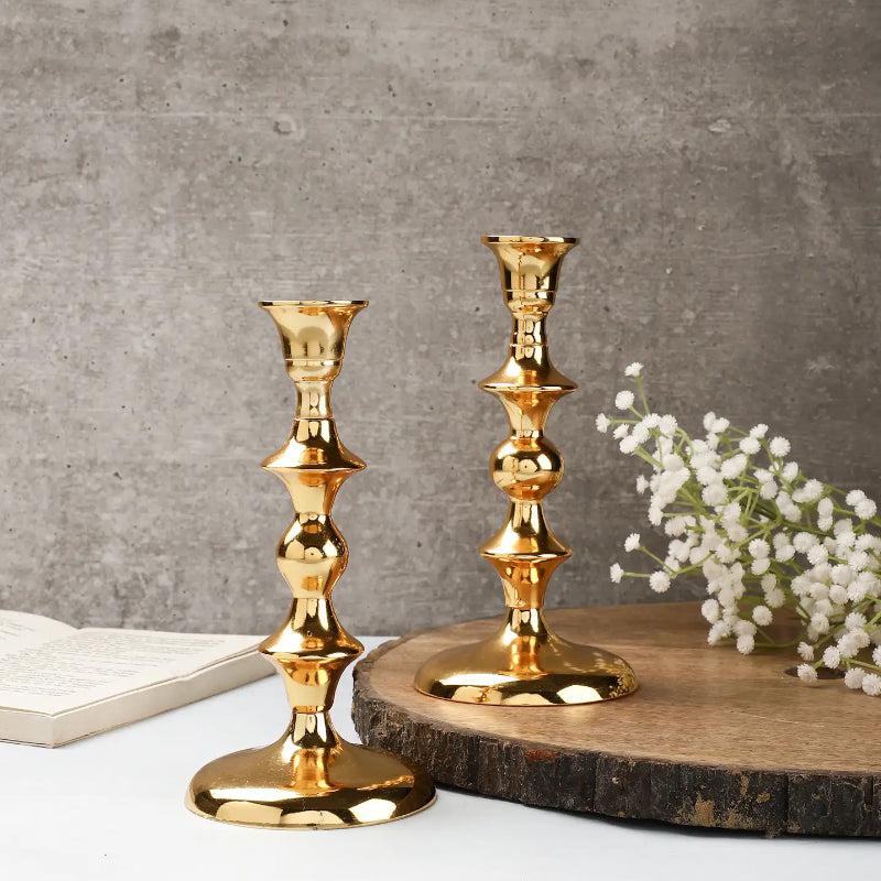 Buy Morgera Candle Holder (Gold) - Set Of Two Candle Holders from Vaaree