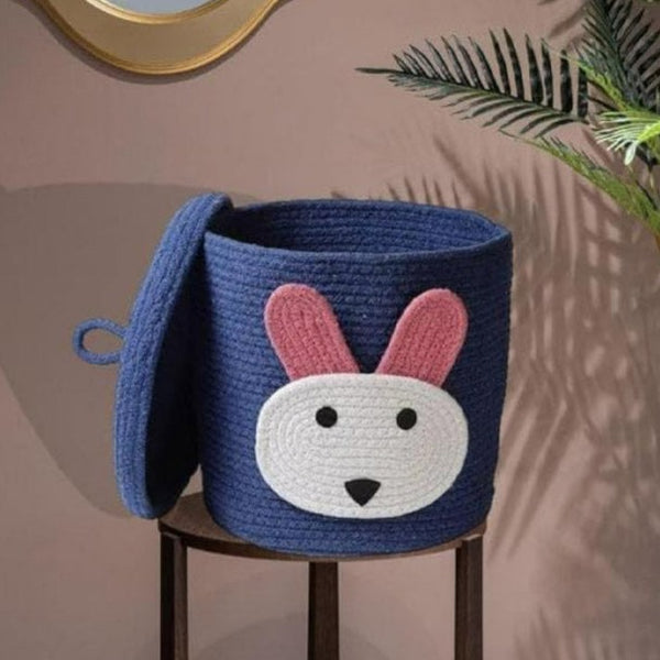 Storage Basket - Bunny Sniff Natural Fiber Kids Storage Basket