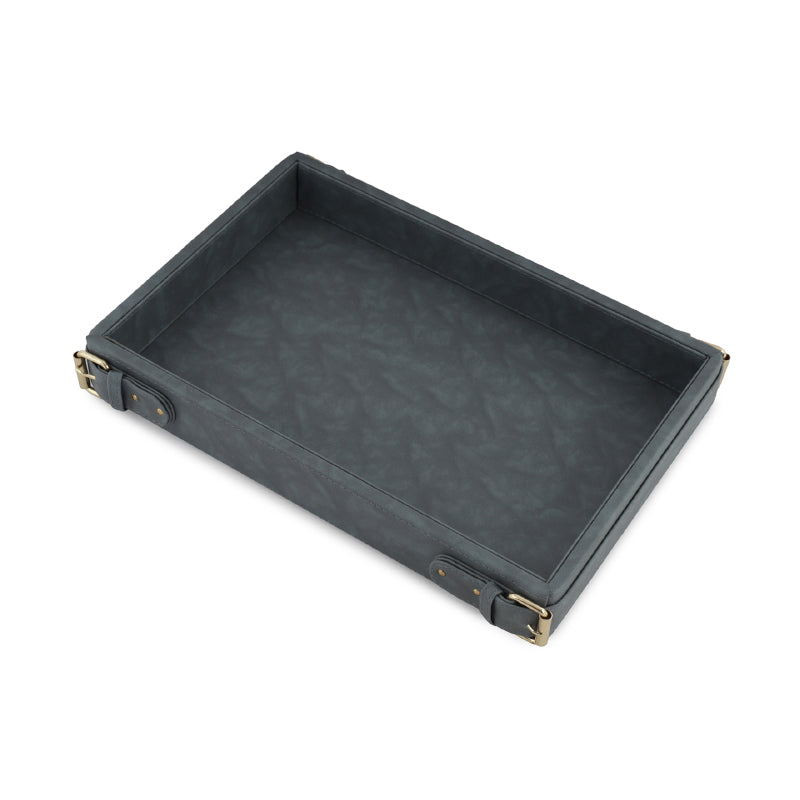 Serving Tray - Redvo Vegan Leather Serving Tray - Grey