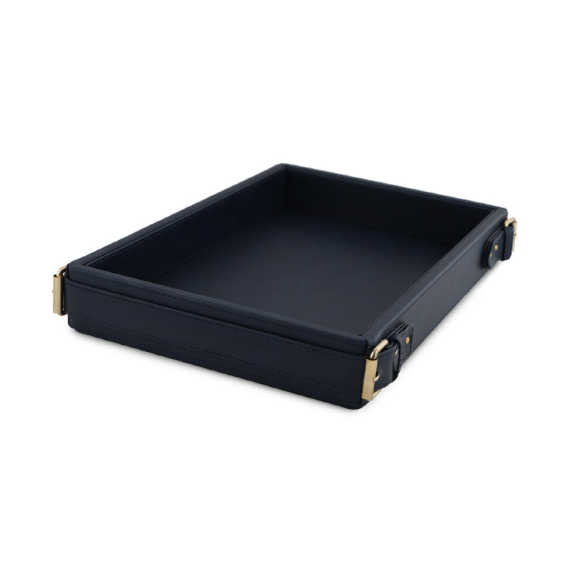 Serving Tray - Redvo Vegan Leather Serving Tray - Blue