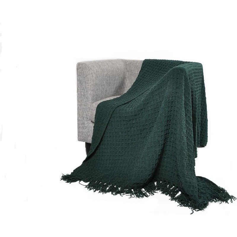 Throws - Sona Cotton Plaid Throw - Green