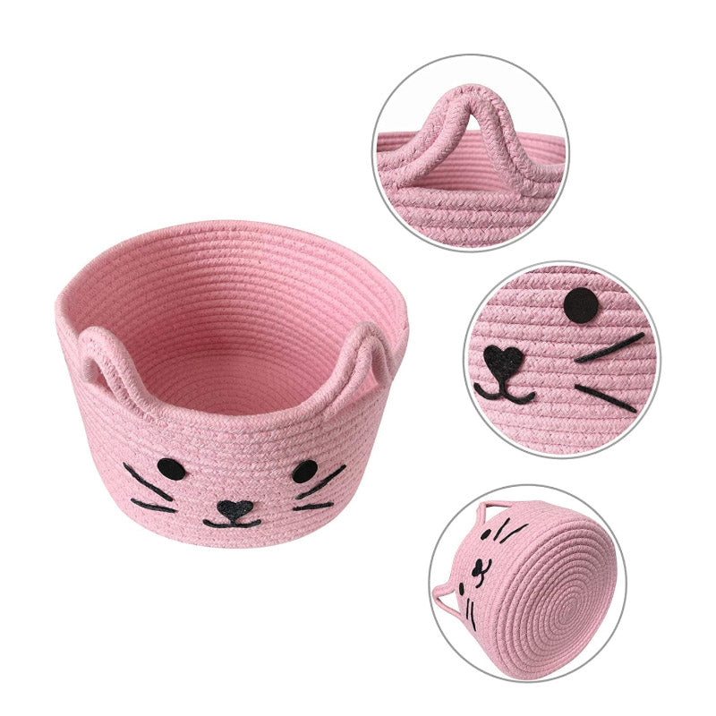 Storage Basket - Meow Mate Natural Fiber Storage Basket - Pink