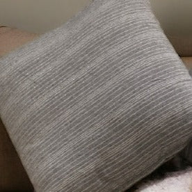 Cushion Covers - Tavon Striped Woven Cushion Cover - Dark Grey