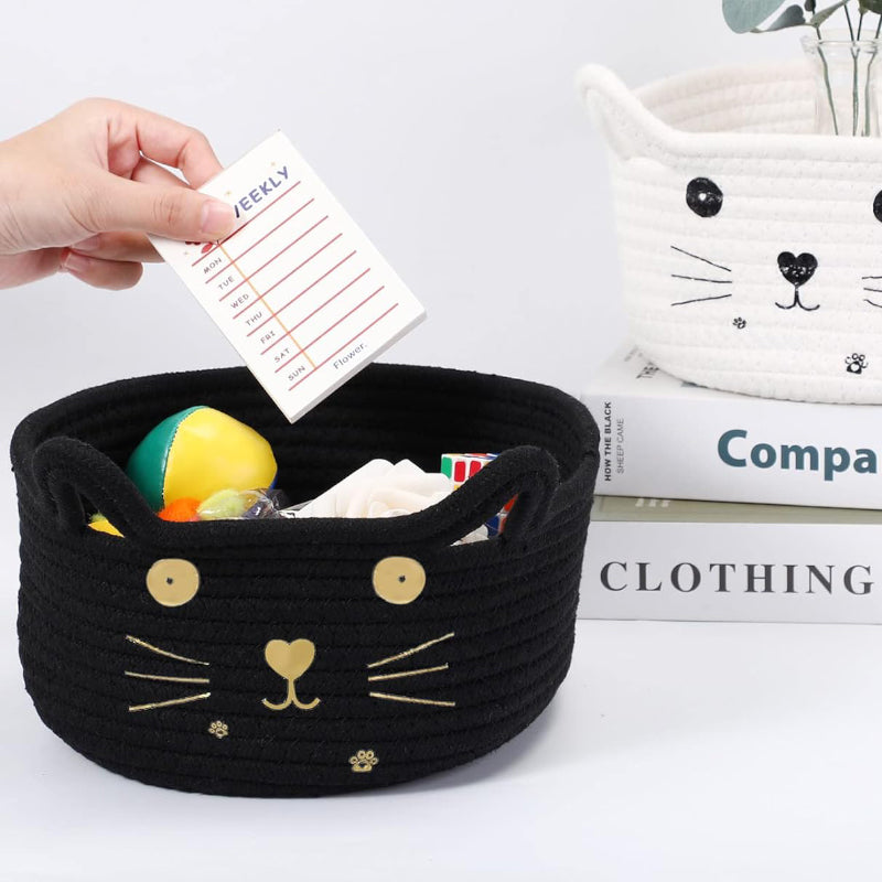 Buy Meow Mate Natural Fiber Storage Basket - Black Storage Basket from Vaaree