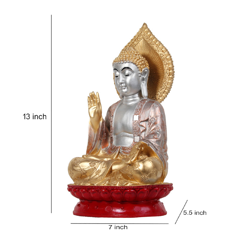 Showpieces - Buddha Aura Showpiece - Gold & Silver