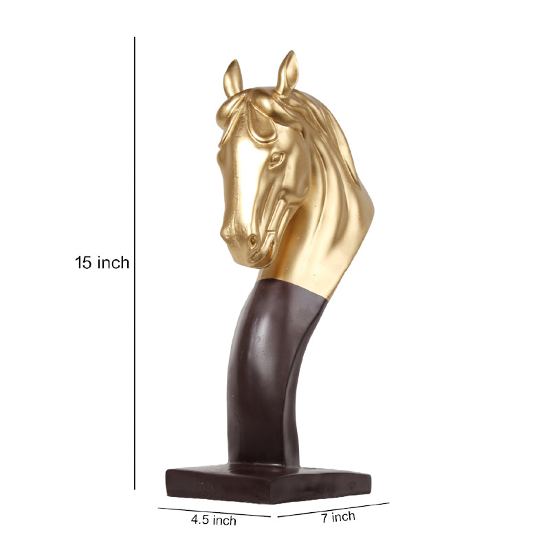 Buy Equine Elegance Showpiece - Brown & Gold Showpieces from Vaaree