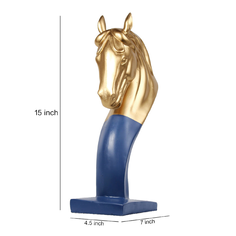 Buy Equine Elegance Showpiece - Cobalt Blue & Gold Showpieces from Vaaree